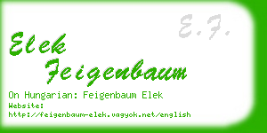 elek feigenbaum business card